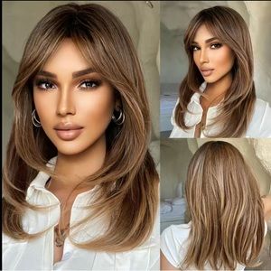 Butterfly Brown Ombre w/ Brown Highlights Wig